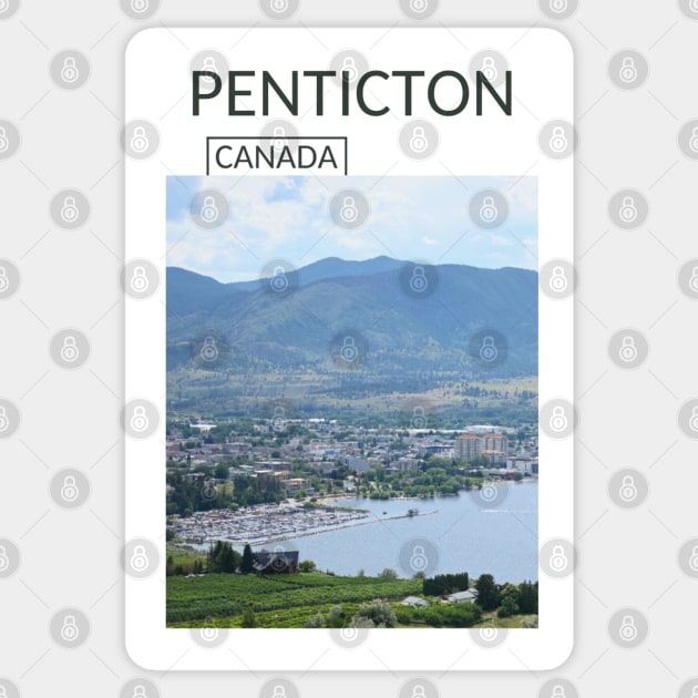 Penticton British Columbia Canada City Skyline Cityscape Souvenir Present Gift for Canadian T-shirt Apparel Mug Notebook Tote Pillow Sticker Magnet Sticker by Mr. Travel Joy